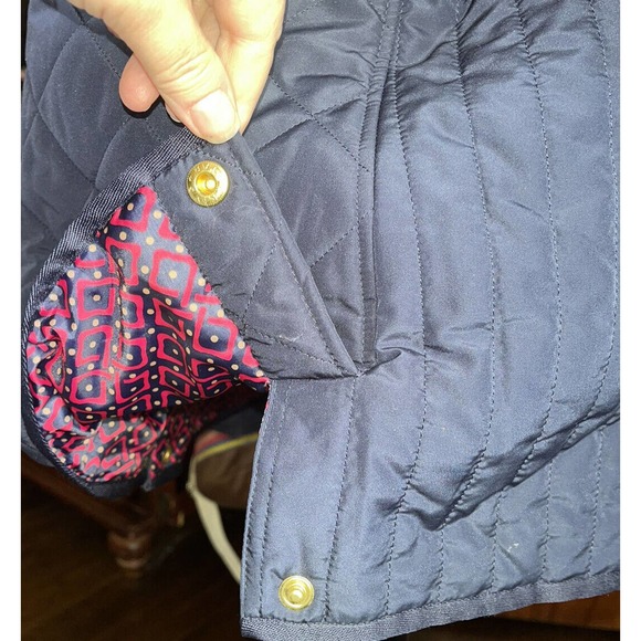 Crown & Ivy Long Women’s Sleeve Button Front Quilted Jacket Navy Blue Size L‎ - Picture 11 of 11